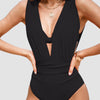 Elegant Shaping Swimsuit with Plunging V-Neck