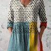 Lillian | Geometric Dot V-Neck Shirt
