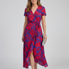 Priya | Short Sleeve Floral Wrap Midi Dress