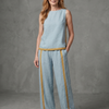 Inara | Sleeveless Top Wide Leg Contrast Pants Set