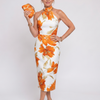 Zinnara | Halter Neck Floral Print Midi Dress