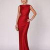 Virella | Sleeveless Boat Neck Fitted Maxi Dress