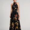 Sior | Floral Halter Neck Midi Dress