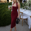 Sabre | Halter Neck Fitted Silhouette Midi Dress