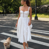 Neime | Sleeveless Button Front Flared Skirt Midi Dress