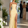 Ishra | Strapless High Side Slit Maxi Dress