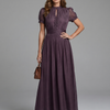 Elia | Gathered Waist Keyhole Maxi Dress