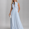 Virelia | Sleeveless Collared Flowing Wide Leg Jumpsuit