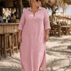 Vipro | Button Front Collared Relaxed Midi Dress