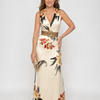 Loimen | Floral Print Sleeveless V Neck Midi Dress