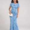 Marie | Short Sleeve Crew Neck Midi Dress