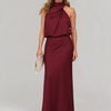 Nopal | Sleeveless Draped Neck Midi Dress