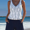 Mia | Casual Printed Two-Piece Swimsuit with V-Neck and Pockets