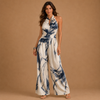 LILA | Wide Jumpsuit with Ink Effect Print