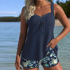 Faye | Striped Two-Piece Tankini Set with Beach Shorts