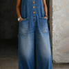 Saylor | Retro Distressed Denim Overalls