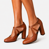 CAMILLE | Elegant Genuine Leather Comfort Heels