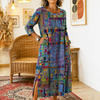 Manuela | Printed Dress with Ethnic Patchwork