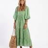 ALIANA | V Neck Patterned Midi Dress