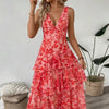 Maya | Long Floral Dress with Ruffles