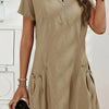 MARIELLA | Summer dress with elegant zipper, practical pockets, and daily comfort
