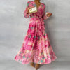 LUCIA | Long Summer Dress with Floral Pattern and Adjustable Silhouette