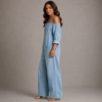 SHELBY | Wide jumpsuit with wide legs and pockets