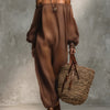 Fenna™ | Jumpsuit without shoulder straps with sleeves