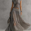 Elena | Top and Pleated Maxi Skirt Set