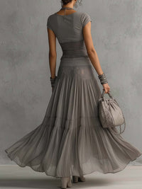 Elena | Top and Pleated Maxi Skirt Set