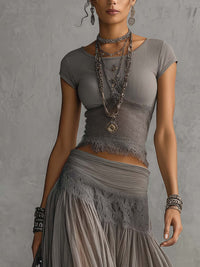 Elena | Top and Pleated Maxi Skirt Set