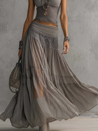 Elena | Top and Pleated Maxi Skirt Set