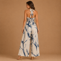 LILA | Wide Jumpsuit with Ink Effect Print
