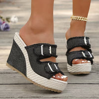 Atelier | Wedge Sandals with Frayed Edges