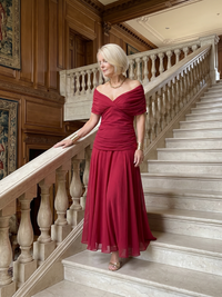 Calen | Off Shoulder Flow Midi Dress