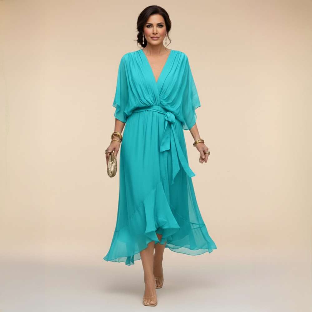 Sarah | Chiffon Dress V-Neck