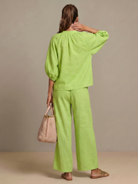 Natalia | Zip Front Blouson Top Wide Leg Set