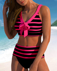 Farah | High-Waisted Striped Bikini