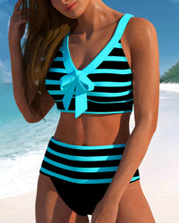 Farah | High-Waisted Striped Bikini