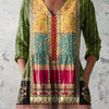 Lily | Ethnic Floral V-Neck Shirt