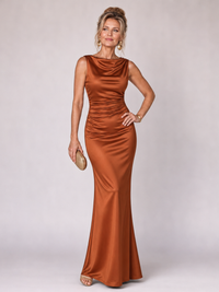 Virella | Sleeveless Boat Neck Fitted Maxi Dress