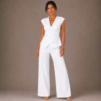 ABIGAIL | Elegant women's set V-neck top and trousers