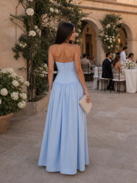 Zelene | Strapless Ruched Bodice Midi Dress