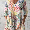Hannah | Watercolour Polka Dot V-Neck Shirt