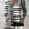 Evelyn | Abstract Stripe V-Neck Shirt