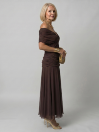 Calen | Off Shoulder Flow Midi Dress
