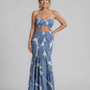 Azaria | Strapless Two Piece Printed Maxi Dress Set