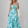 Azulina | Spaghetti Strap Cutout Waist Maxi Dress