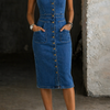 Indira | Button-Down Denim Dress
