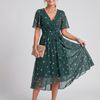 Mirabel | Flutter Sleeve Gathered Waist Floral Print Midi Dress
